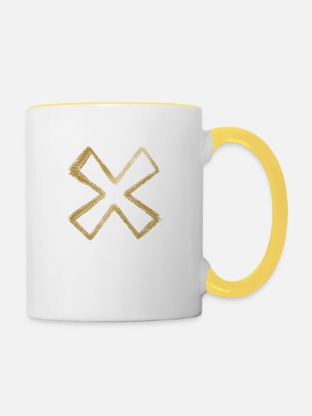 Golden cross - Tasse zweifarbig - Weiß/Gelb