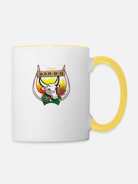 BAR B Q - Tasse zweifarbig - Weiß/Gelb