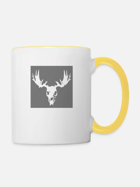 Elch-Sake - Tasse zweifarbig - Weiß/Gelb