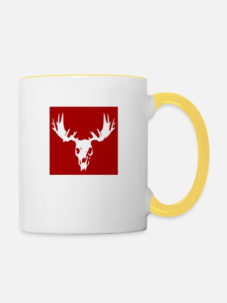 Elch-Sake - Tasse zweifarbig - Weiß/Gelb