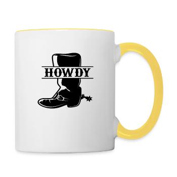 Howdy Cowboy Boots - Contrasting Mug - white/yellow - Right