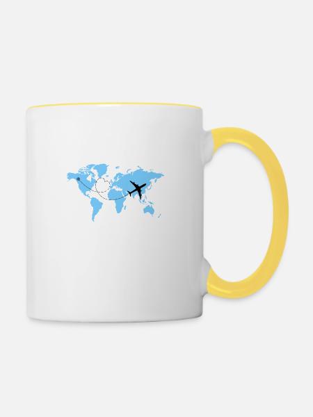 Mache weiter - Tasse zweifarbig - Weiß/Gelb