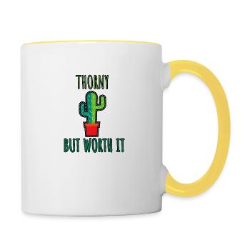 thorny but worth it - Contrasting Mug - white/yellow - Right