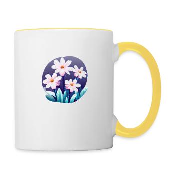 Fleurs Fleur prairie Bouquet Fleuristerie - Mug contrasté - blanc/jaune - Droite