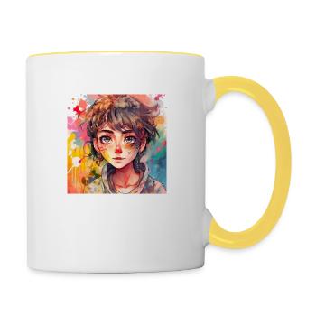 Paint Girl - Tasse zweifarbig - Weiß/Gelb - Rechts