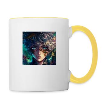 Anime Boy - Tasse zweifarbig - Weiß/Gelb - Rechts