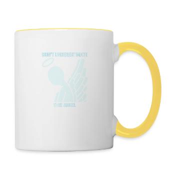 Ne sous-estimez pas cet ange - Mug contrasté - blanc/jaune - Droite