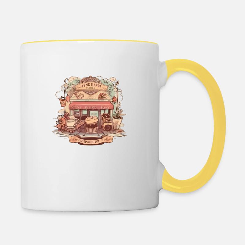 Bakery and bakery: a delicious combination - Contrasting Mug - white/yellow