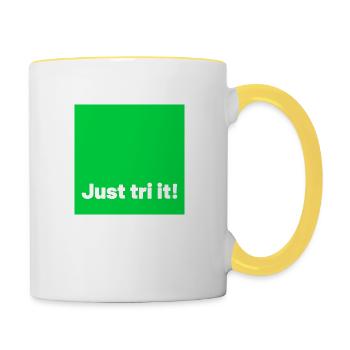 just tri it green - Contrasting Mug - white/yellow - Right