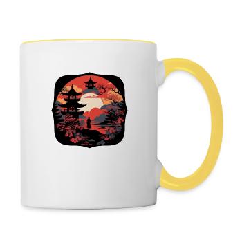 Japanese Night #1 - Contrasting Mug - white/yellow - Right