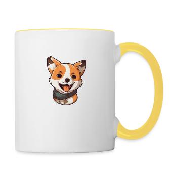The adorable four-legged friend: Cute dog - Contrasting Mug - white/yellow - Right