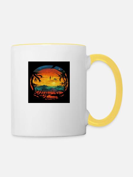 summer - Tasse zweifarbig - Weiß/Gelb