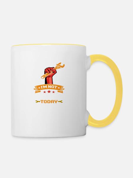 I´m not working today - Tasse zweifarbig - Weiß/Gelb