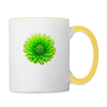 Fleur - Mug contrasté - blanc/jaune - Droite