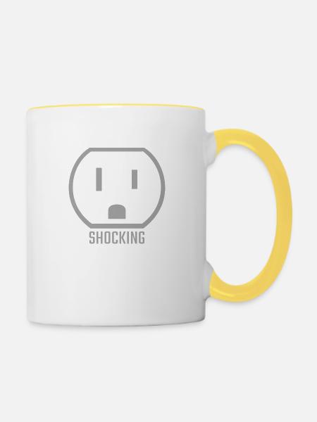 Outlet schockierend - Tasse zweifarbig - Weiß/Gelb