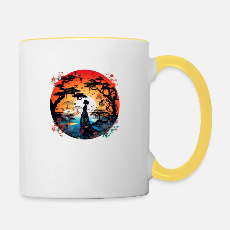 Japanese Dream #2 - Contrasting Mug - white/yellow