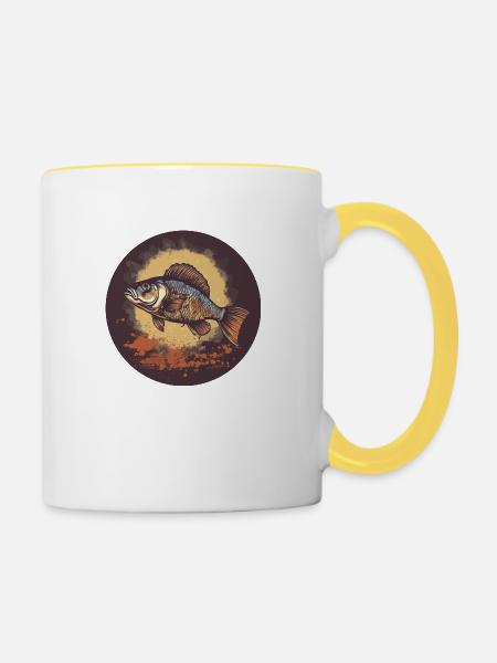 Barsch - Tasse zweifarbig - Weiß/Gelb