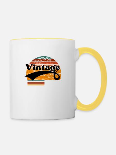 Jahrgang 1978 - Tasse zweifarbig - Weiß/Gelb