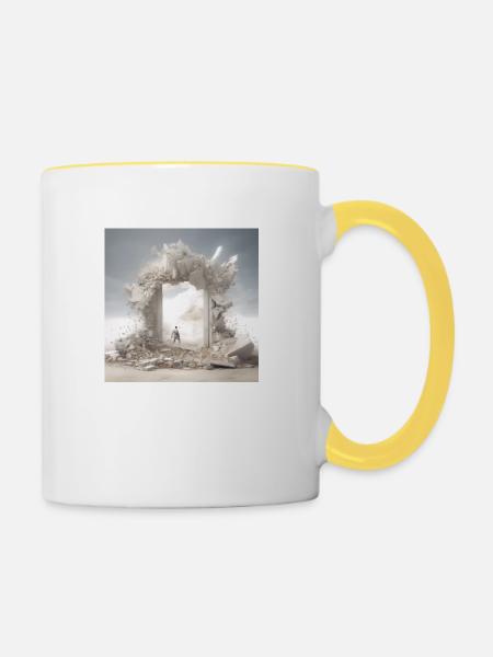 Wüstendurchbruch - Tasse zweifarbig - Weiß/Gelb