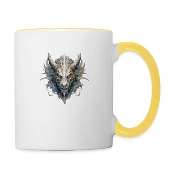 Goth Dragon - Mug contrasté - blanc/jaune - Droite