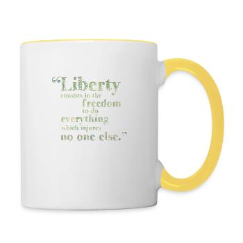 Freedom Human Rights - Contrasting Mug - white/yellow - Right