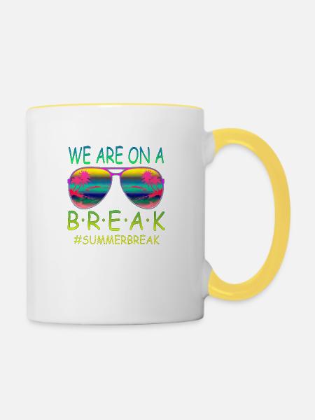Abschlussfeier 2024 Abiturfeier - Tasse zweifarbig - Weiß/Gelb