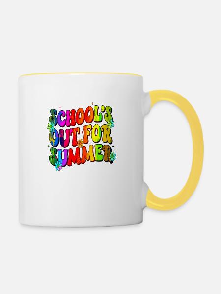 Abschlussfeier 2024 Abiturfeier - Tasse zweifarbig - Weiß/Gelb