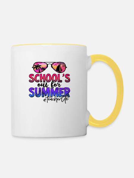 Abschlussfeier 2024 Abiturfeier - Tasse zweifarbig - Weiß/Gelb