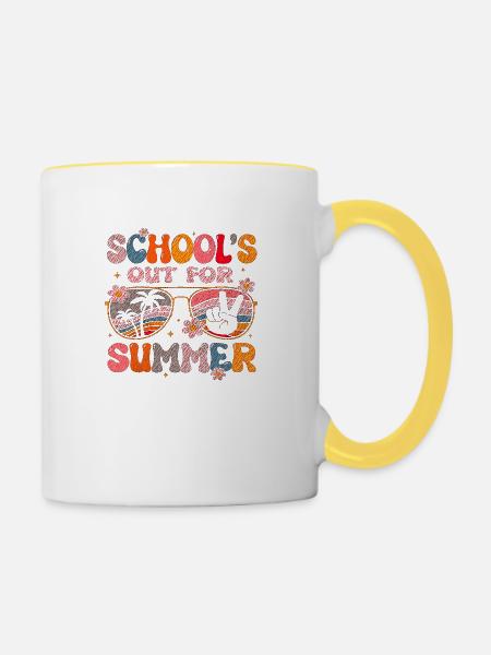 Abschlussfeier 2024 Abiturfeier - Tasse zweifarbig - Weiß/Gelb