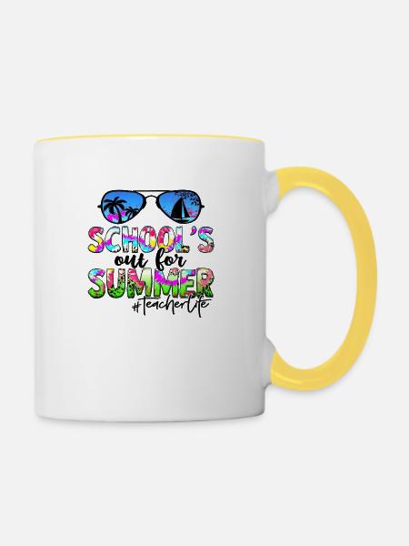 Abschlussfeier 2024 Abiturfeier - Tasse zweifarbig - Weiß/Gelb