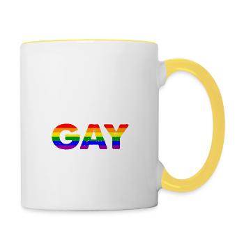 Désolé les filles, je suis gay - Mug contrasté - blanc/jaune - Droite