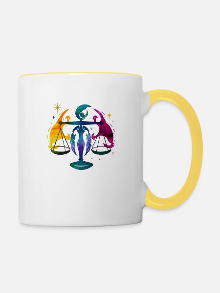 Die Astro-Skala - Tasse zweifarbig - Weiß/Gelb