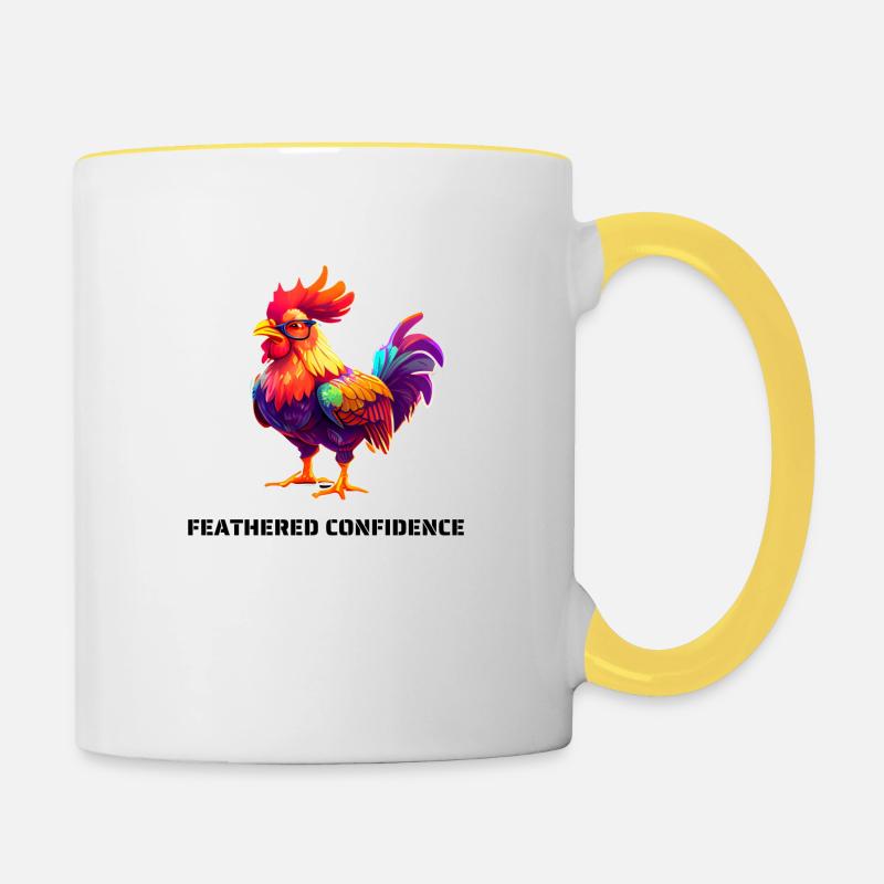 FEATHERED CONFIDENCE - Contrasting Mug - white/yellow