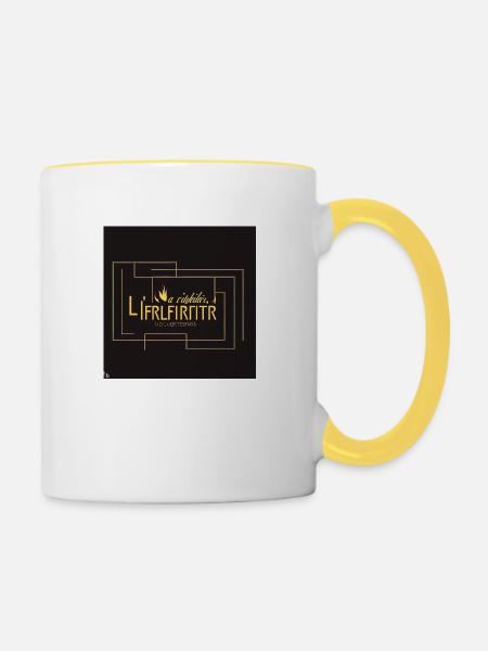 cleanes Design - Tasse zweifarbig - Weiß/Gelb