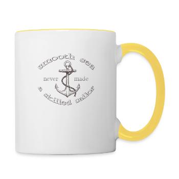 smooth sea - Tasse zweifarbig - Weiß/Gelb - Rechts