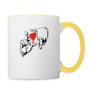 Handrahmen Fotografie - Tasse zweifarbig - Weiß/Gelb - Rechts