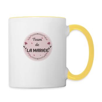 team de la Mariée - Mug contrasté - blanc/jaune - Droite