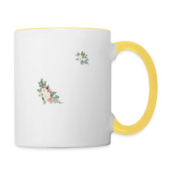 team de la Mariée - Mug contrasté - blanc/jaune - Droite