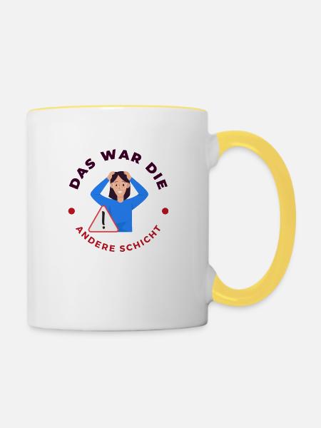 Firma Streit - Tasse zweifarbig - Weiß/Gelb