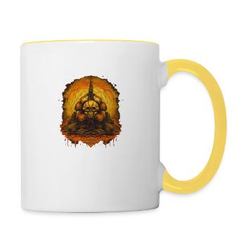 Tschernobyl-Atom 8 - Tasse zweifarbig - Weiß/Gelb - Rechts
