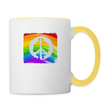 RAINBOW PEACE - Contrasting Mug - white/yellow - Right