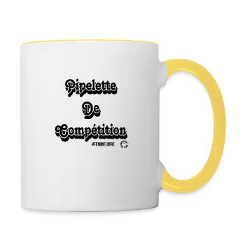 Pipelette de compétition - Mug contrasté - blanc/jaune - Droite