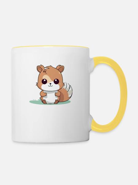 Loo das Eichhörnchen - Tasse zweifarbig - Weiß/Gelb