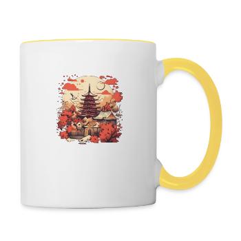 Japan Style City Traditionel #1 - Contrasting Mug - white/yellow - Right