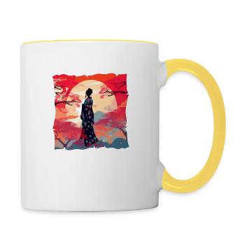 Japan Moonshine Geisha #1 - Contrasting Mug - white/yellow - Right