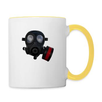 S10 gas mask - Contrasting Mug - white/yellow - Right