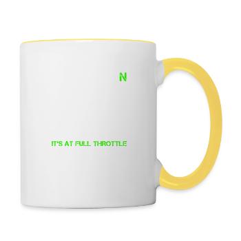 JE NE TROUVE PAS N MAIS QUAND JE LE FAIS C’EST À PLEIN RÉGIME - Mug contrasté - blanc/jaune - Droite