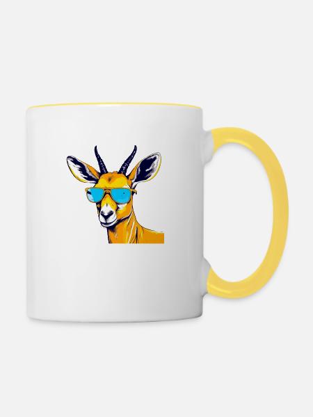 Loka der Impala - Tasse zweifarbig - Weiß/Gelb