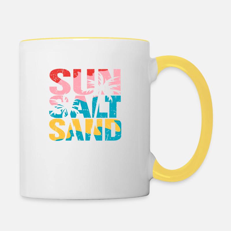 SUN SALT SAND - Contrasting Mug - white/yellow