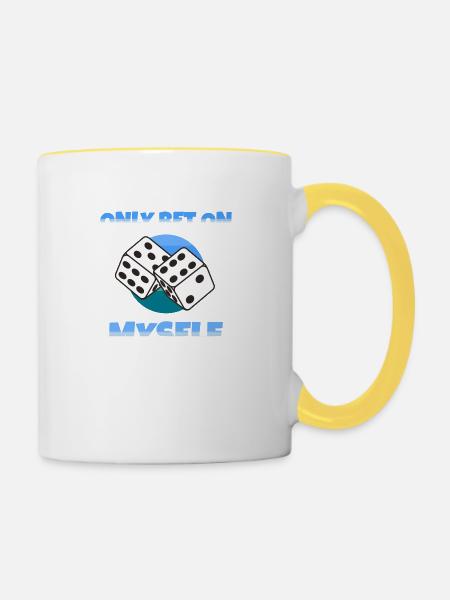 Only Bet on myself - Tasse zweifarbig - Weiß/Gelb